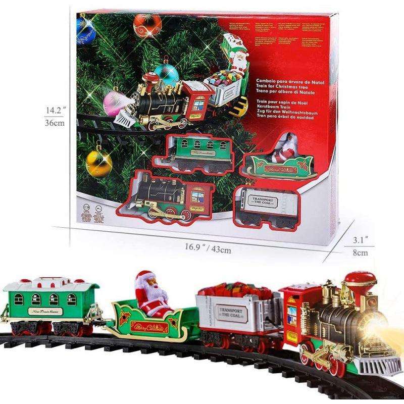 Lighting Tree Decor - Tren Eléctrico Navideño con Luces, Vagones,