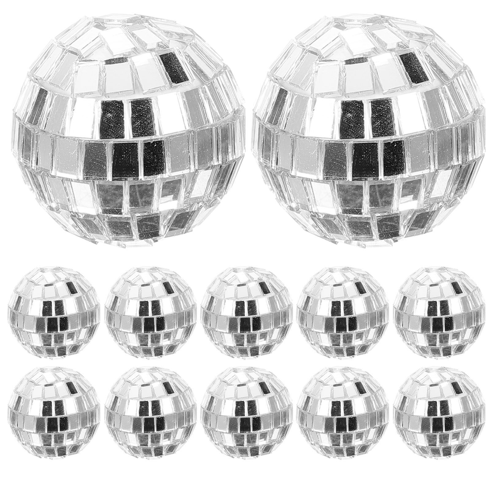 Disco Ball Mirror - 12 Esferas de Cristal Plateadas Colgantes