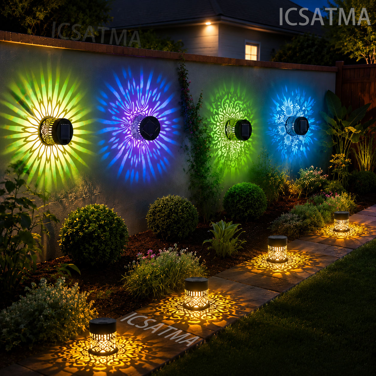 Lighting Decoration On Wall - Lámpara Solar de Pared con Diseño