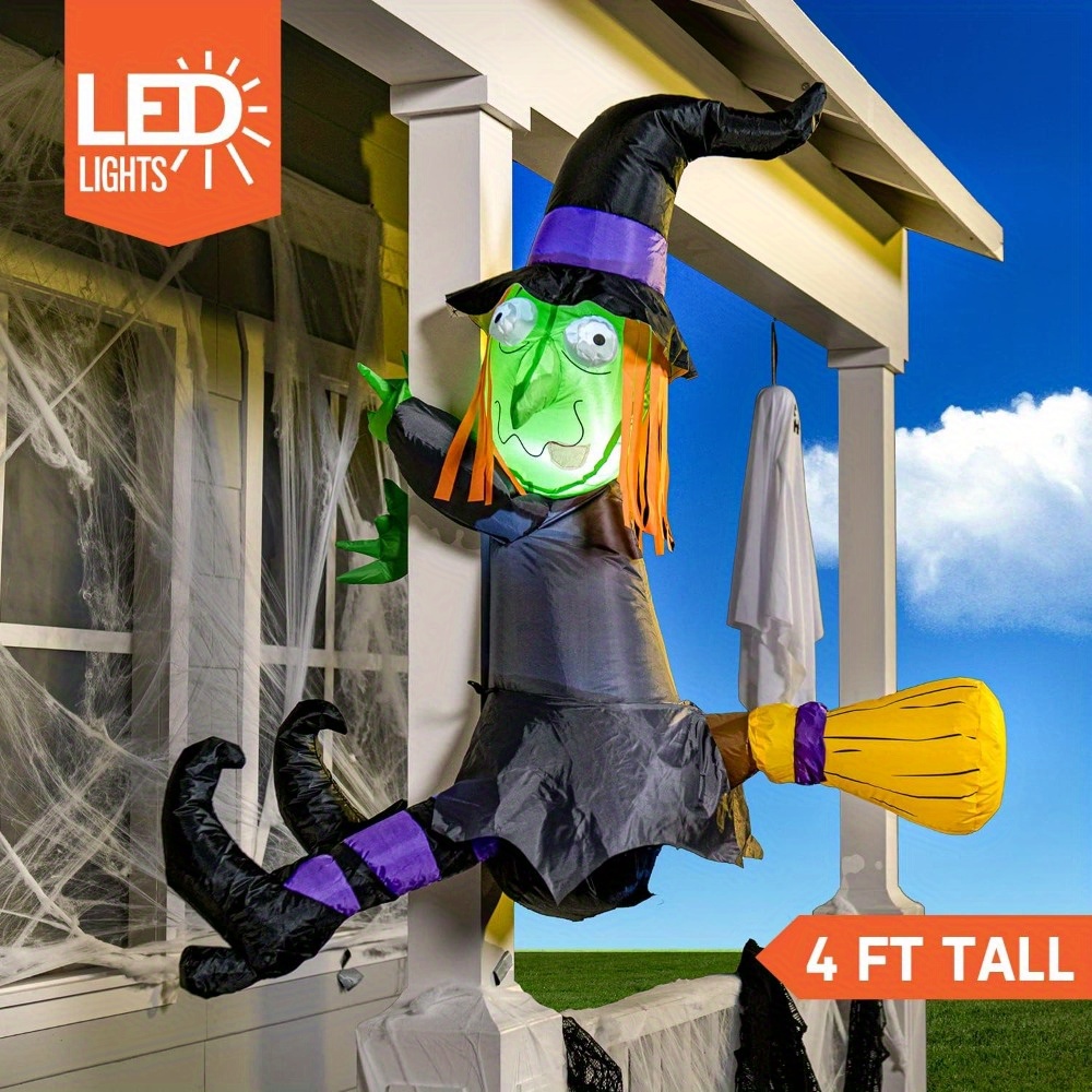 Lighting Tree Decor - Bruja inflable de Halloween de 4