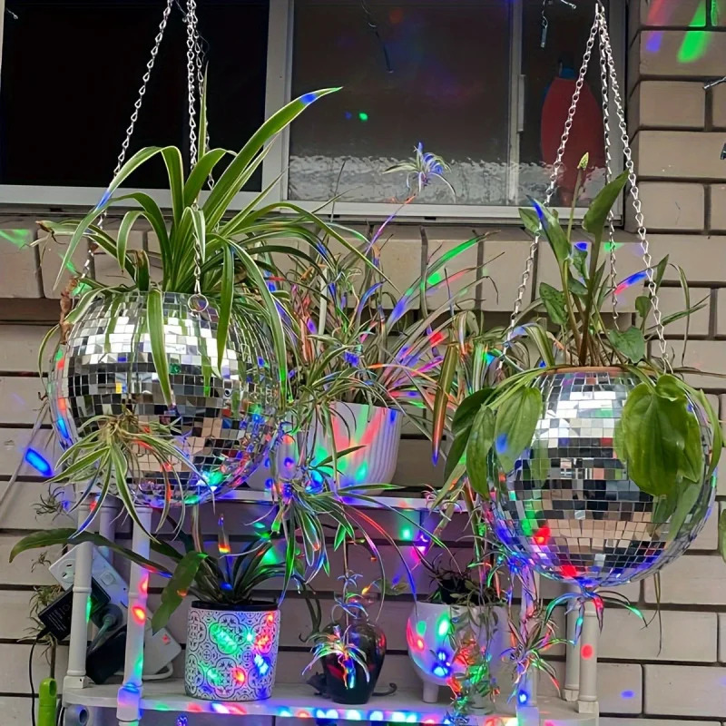 Macetero de bolas de espejo de - Disco Ball Mirror reseña y precio