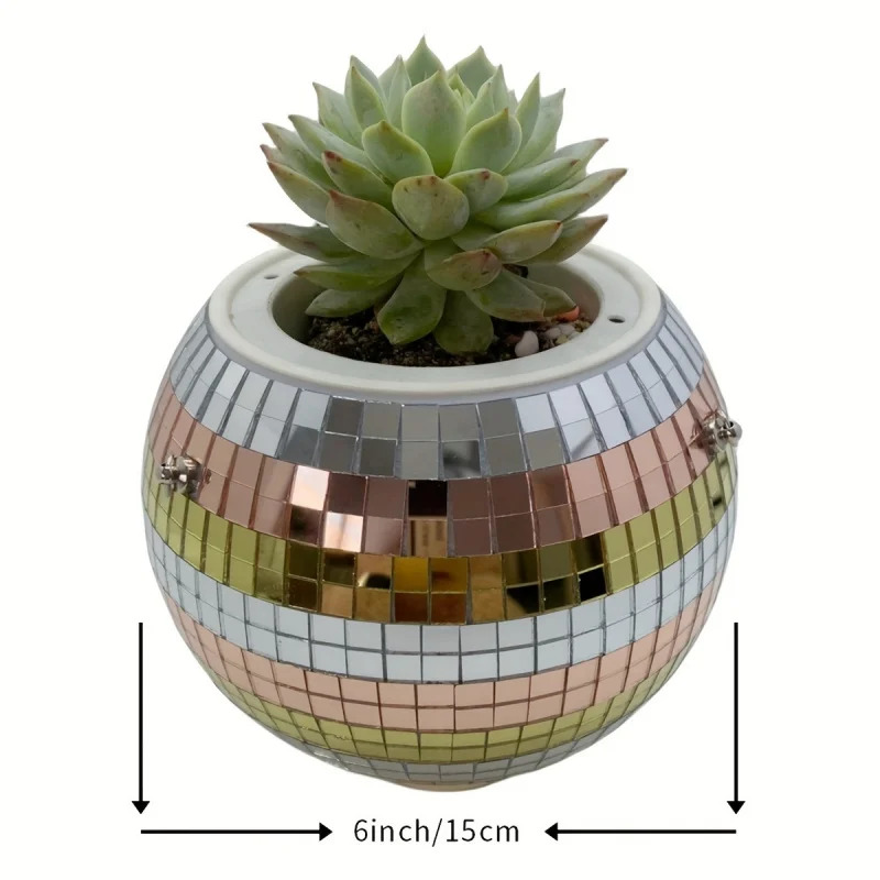 Macetero de bolas de espejo de - Disco Ball Mirror reseña y precio