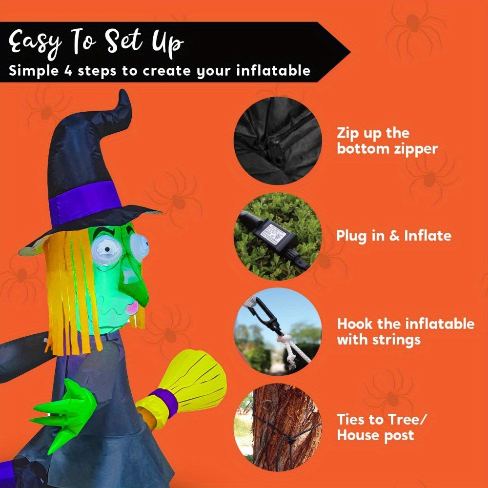 Bruja inflable de Halloween de - Lighting Tree Decor reseña y precio