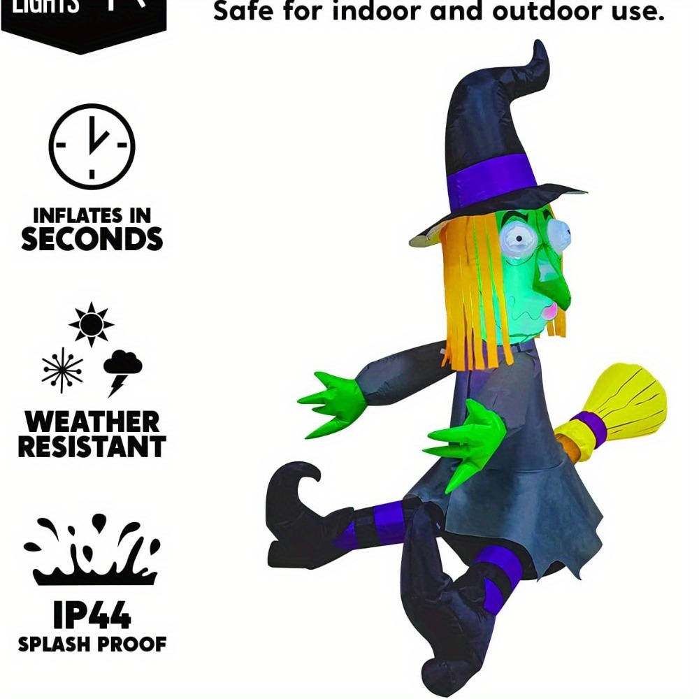 Bruja inflable de Halloween de - Lighting Tree Decor reseña y precio