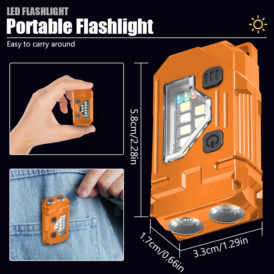 Mini llavero EDC, linterna mag - Orange Lighting Decor reseña y precio