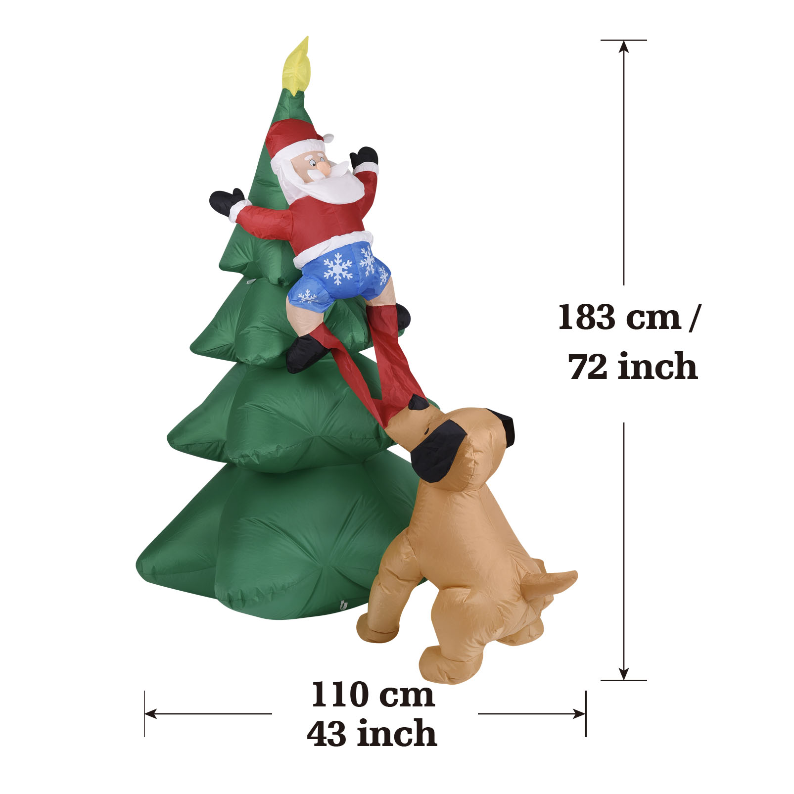 Perro inflable de Navidad con  - Lighting Tree Decor reseña y precio