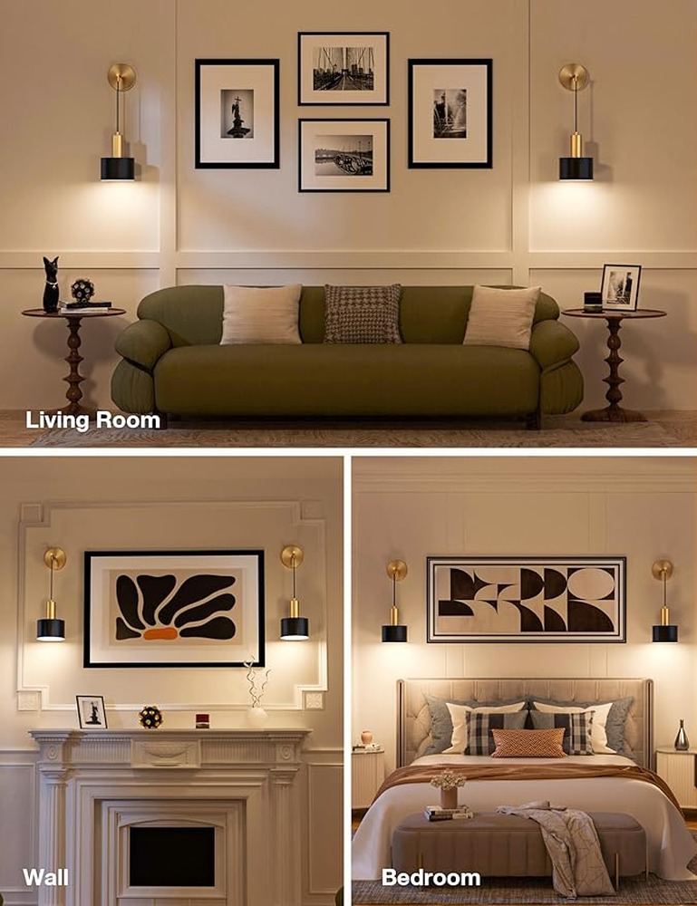 Juego de apliques de pared dor - Decor Lighting Solution reseña y precio