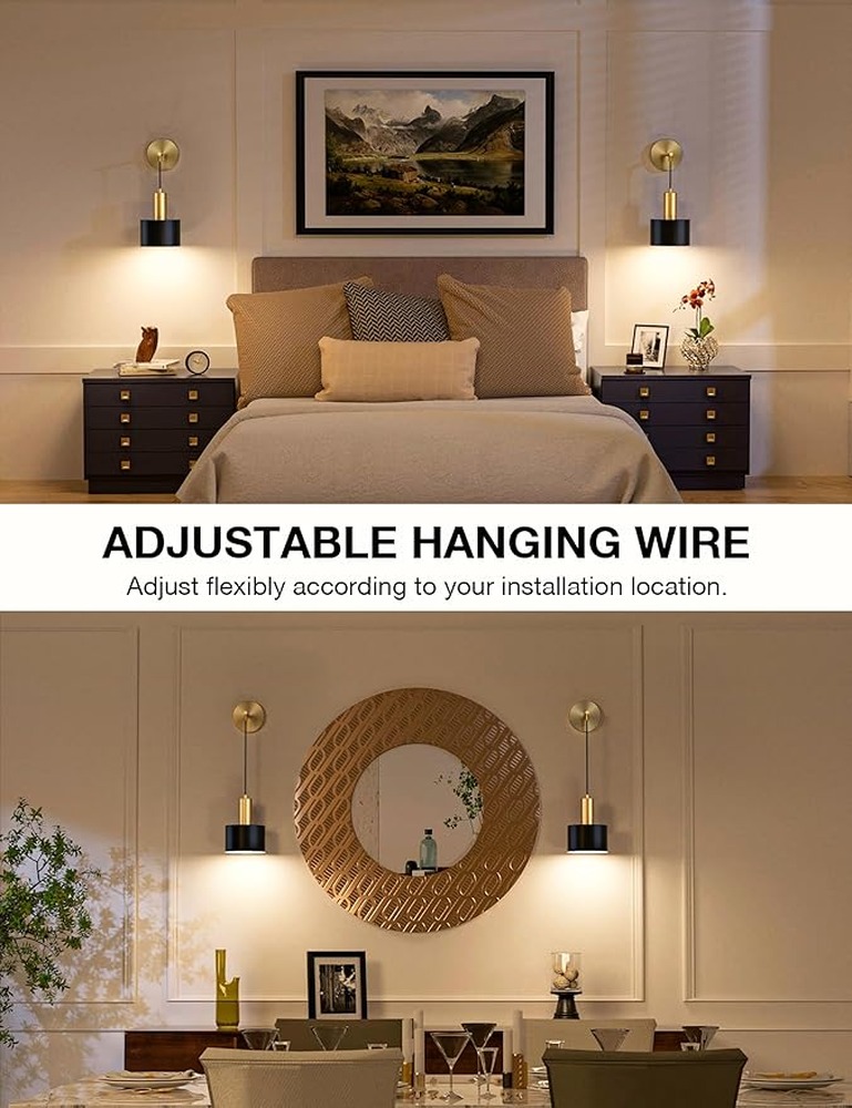 Juego de apliques de pared dor - Decor Lighting Solution reseña y precio