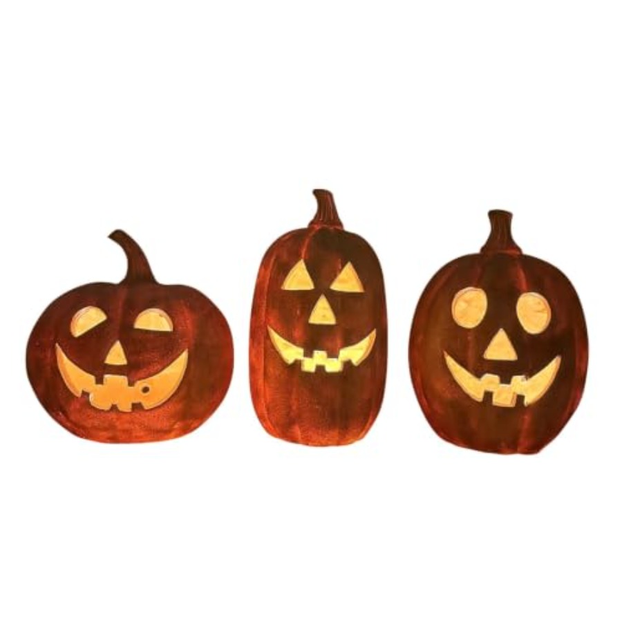 Juego de 3 piezas de calabazas - Orange Lighting Decor reseña y precio