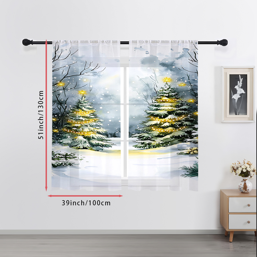 2 Cortinas Transparentes con E - Lighting Tree Decor reseña y precio