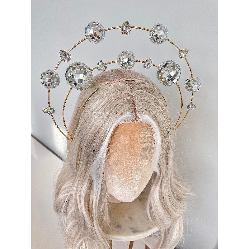 Diadema Plateada con Doble Ani - Disco Ball Mirror reseña y precio